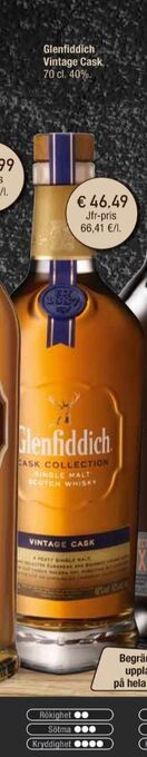 Calle Glenfiddich Whisky erbjuda