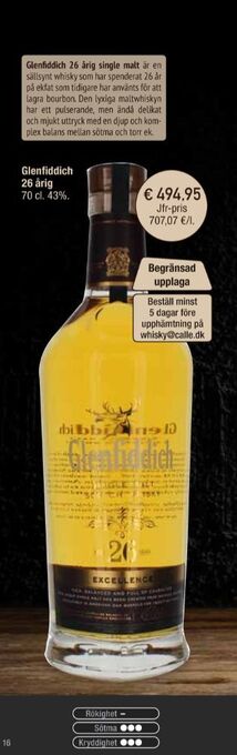 Calle Glenfiddich Whisky erbjuda