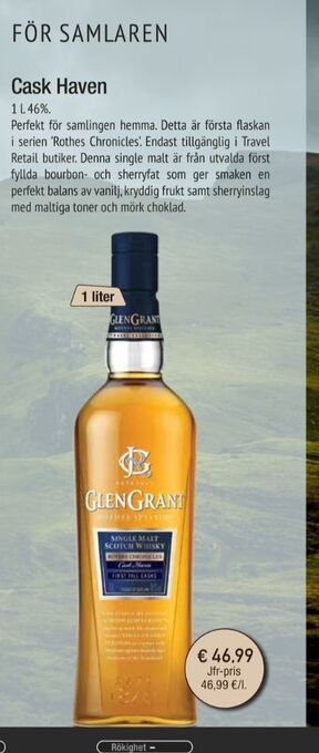 Calle Glen Grant Whisky erbjuda