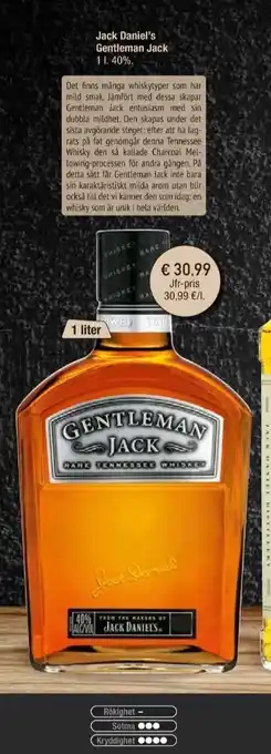 Calle Gentleman Jack Whisky erbjuda