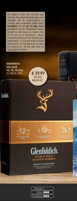 Calle Glenfiddich Whisky erbjuda