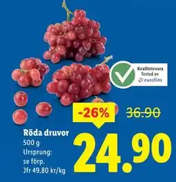 Lidl Röda druvor, SEK 24.9 erbjuda