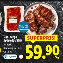 Lidl Dahlbergs Spareribs BBQ, SEK 59.9 erbjuda