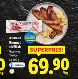 Lidl Allmans Rimmat sidfläsk, SEK 69.9 erbjuda