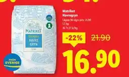 Lidl Matriket Havregryn, SEK 16.9 erbjuda