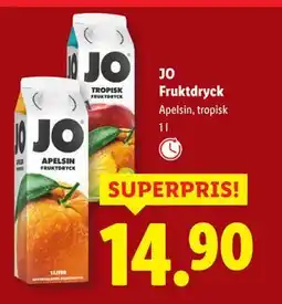 Lidl JO Fruktdryck, SEK 14.9 erbjuda
