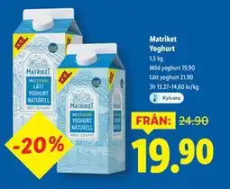 Lidl Matriket Yoghurt erbjuda