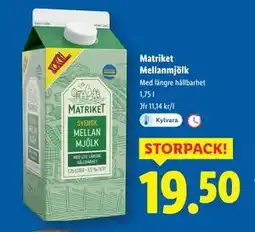 Lidl Matriket Mellanmjölk, SEK 19.5 erbjuda