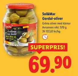 Lidl Sol&Mar Gordal-oliver, SEK 69.9 erbjuda