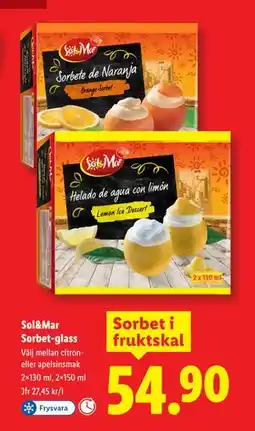 Lidl Sol&Mar Sorbet-glass, SEK 54.9 erbjuda