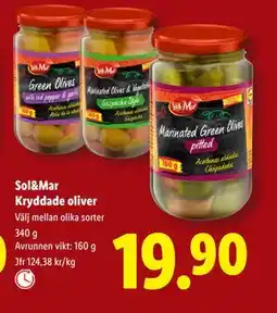 Lidl Sol&Mar Kryddade oliver, SEK 19.9 erbjuda