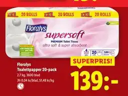 Lidl Floralys Toalettpapper 20-pack, SEK 139 erbjuda
