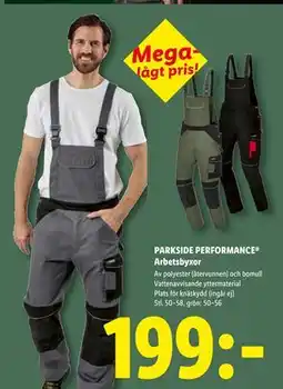 Lidl PARKSIDE PERFORMANCE Arbetsbyxor, SEK 199 erbjuda