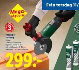 Lidl PARKSIDE Vinkelslip, SEK 299 erbjuda