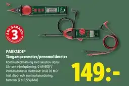 Lidl PARKSIDE Tångamperemeter/pennmultimeter, SEK 149 erbjuda
