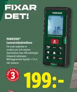 Lidl PARKSIDE Laseravståndsmätare, SEK 199 erbjuda