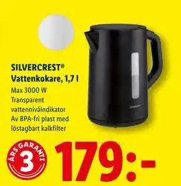 Lidl SILVERCREST Vattenkokare, 1,7 l, SEK 179 erbjuda