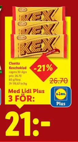 Lidl Cloetta Kexchoklad, Pris i appen erbjuda