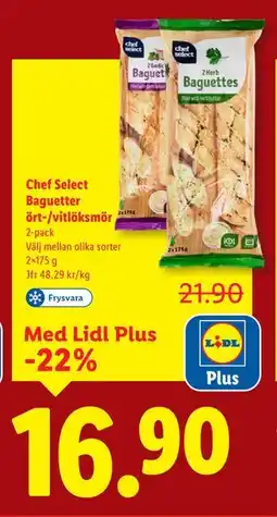 Lidl Chef Select Baguetter ört-/vitlöksmör, Pris i appen erbjuda