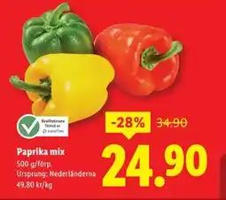 Lidl Paprika mix, SEK 24.9 erbjuda