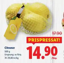 Lidl Citroner, SEK 14.9 erbjuda