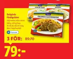 Lidl Dafgårds Färdigrätter, SEK 79 erbjuda
