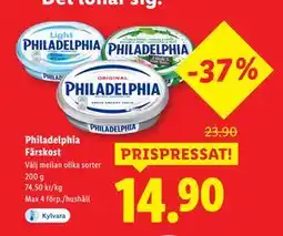 Lidl Philadelphia Färskost, SEK 14.9 erbjuda