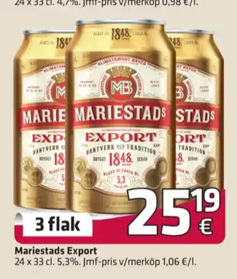 Fleggaard Mariestads Export Öl erbjuda