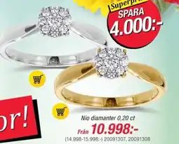 Guldfynd Nio diamanter 0,20 ct erbjuda
