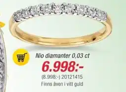 Guldfynd Nio diamanter 0,03 ct erbjuda