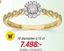 Guldfynd 19 diamanter 0,13 ct erbjuda