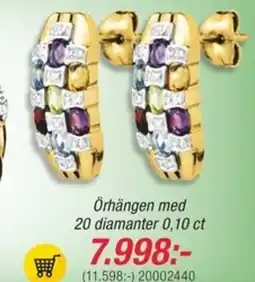 Guldfynd Örhängen med 20 diamanter 0,10 ct erbjuda