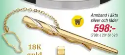 Guldfynd Armband i äkta silver och läder erbjuda