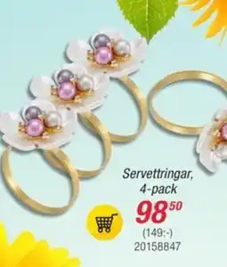 Guldfynd Servettringar, 4-pack erbjuda