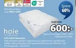 JYSK EXCLUSIVE fibertäcke erbjuda