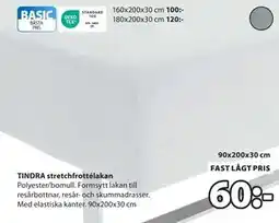 JYSK TINDRA stretchfrottélakan erbjuda