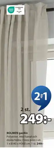 JYSK BOLMEN gardin, SEK 249 erbjuda