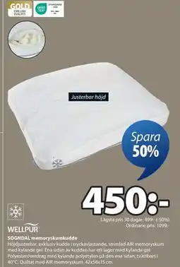 JYSK SOGNDAL memoryskumkudde, SEK 450 erbjuda
