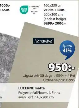 JYSK LUCERNE matta erbjuda