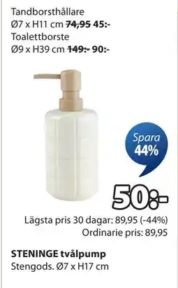 JYSK STENINGE tvålpump, SEK 50 erbjuda