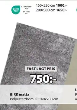 JYSK BIRK matta erbjuda