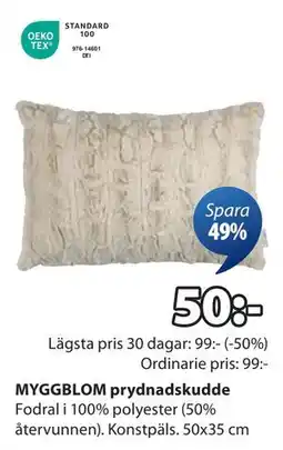 JYSK MYGGBLOM prydnadskudde, SEK 50 erbjuda
