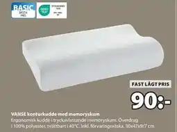 JYSK VANSE konturkudde med memoryskum, SEK 90 erbjuda
