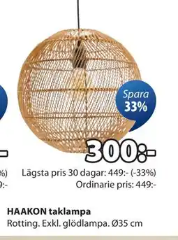 JYSK HAAKON taklampa, SEK 300 erbjuda