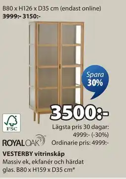 JYSK VESTERBY vitrinskåp, SEK 3500 erbjuda