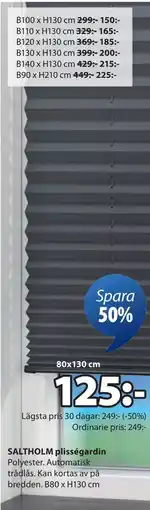 JYSK SALTHOLM plisségardin erbjuda