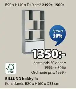 JYSK BILLUND bokhylla erbjuda