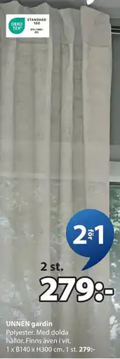 JYSK UNNEN gardin, SEK 279 erbjuda