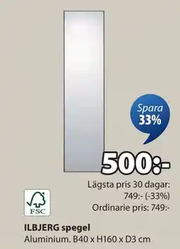 JYSK ILBJERG spegel, SEK 500 erbjuda