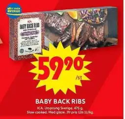 ICA Maxi Baby back ribs erbjuda
